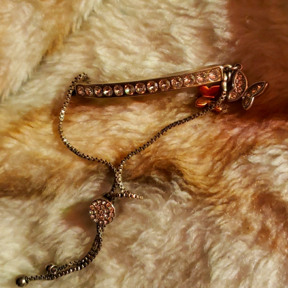 Butterfly bracelet with beautiful wrote on it